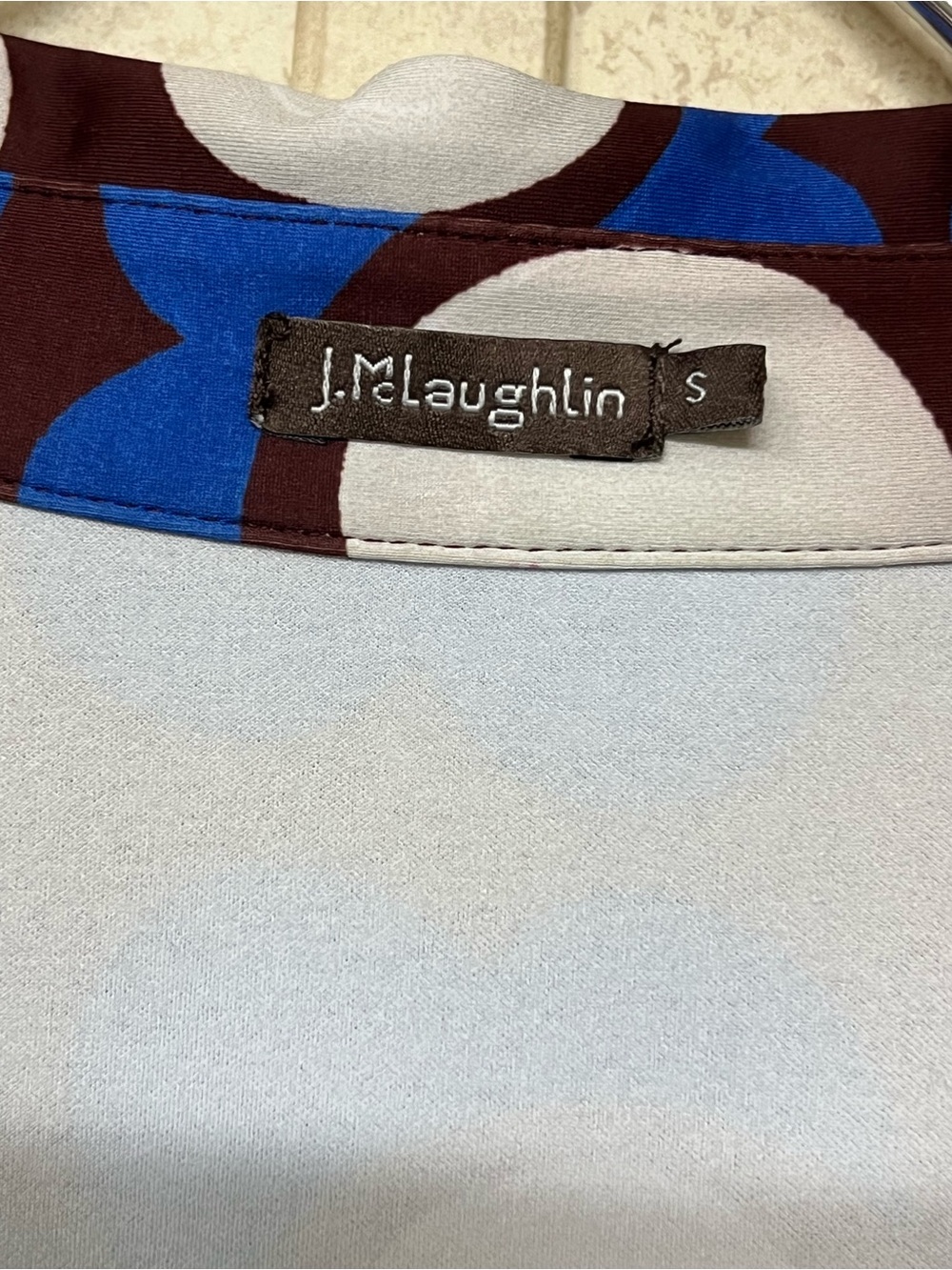 J. McLaughlin Brynn brown & blue malmo poppy lyford jersey shirt dress - Picture 11 of 13